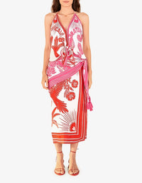 Jupe midi Tropical Dream - Rose