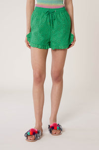 Short court avec broderies - Vert