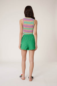 Short court avec broderies - Blanc