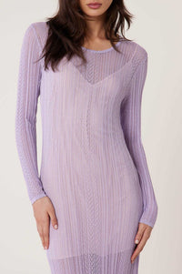 Robe en maille et dentelle - Violet