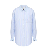 Chemise oversize en coton rayée - Pale Blue