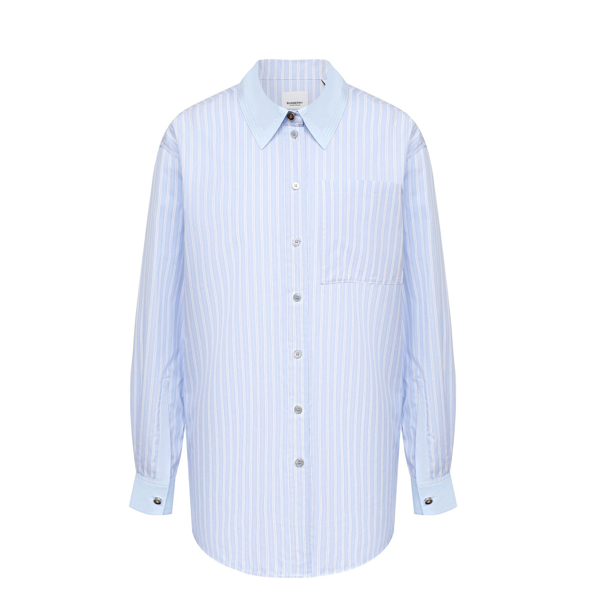 Chemise oversize en coton rayée - Pale Blue