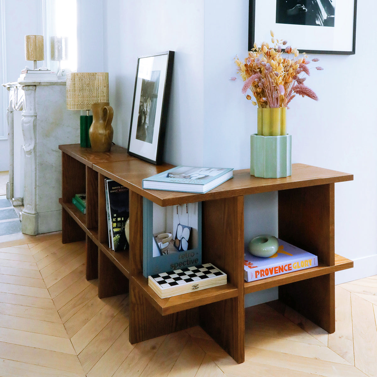 Étagère d'angle Mara en bois - Iroko