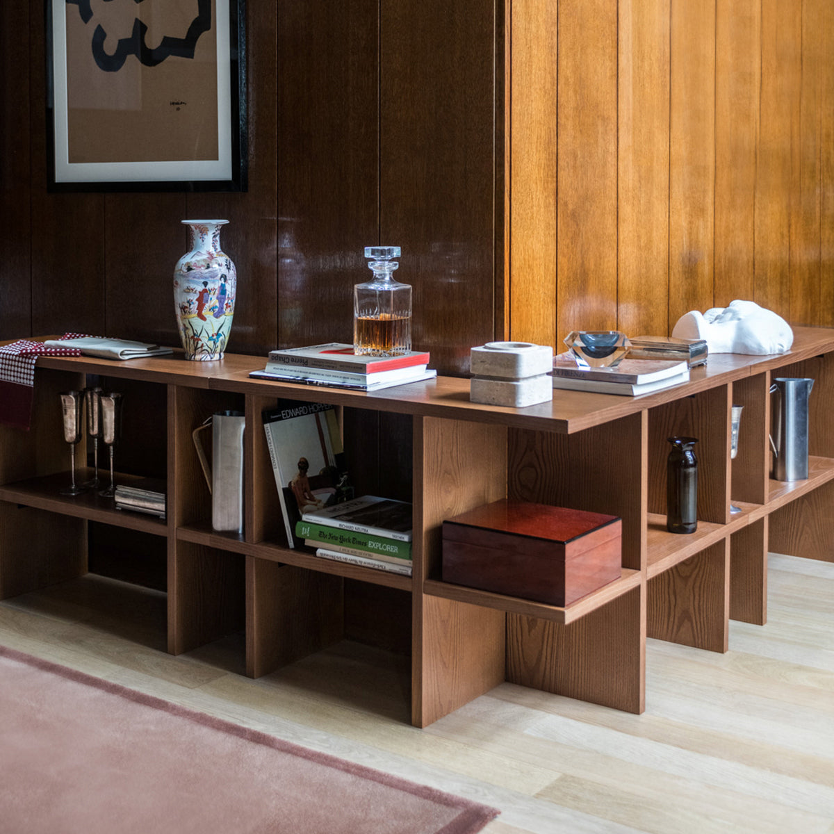 Étagère d'angle Mara en bois - Iroko