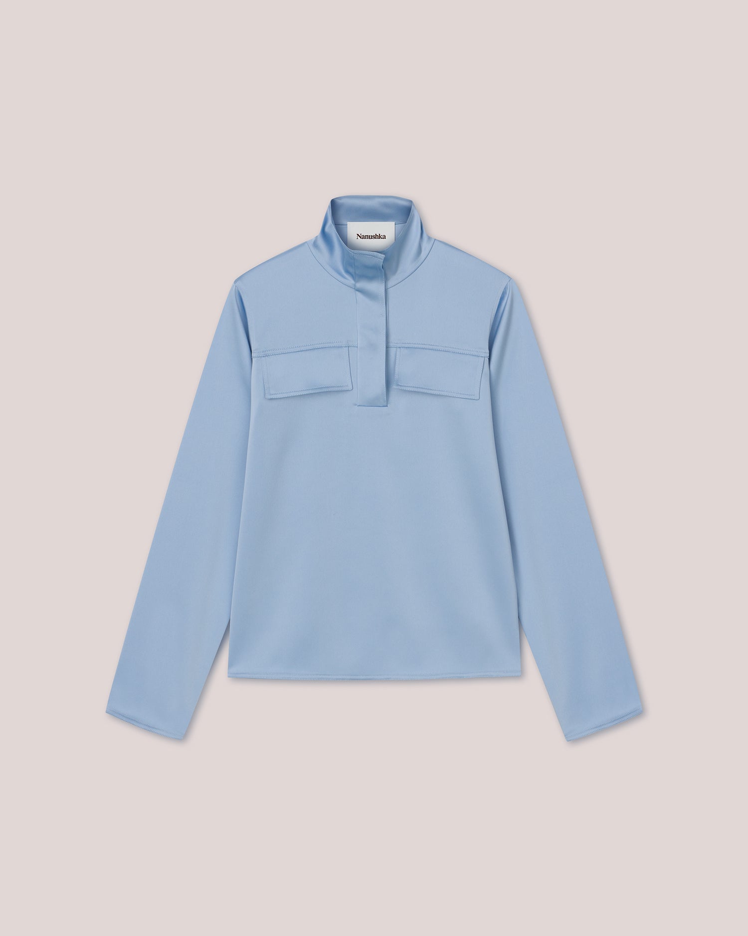 Blouse Vivia à col montant - Sky Blue