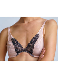 Soutien-Gorge classique  Venitian en soie - Poudre & Noir