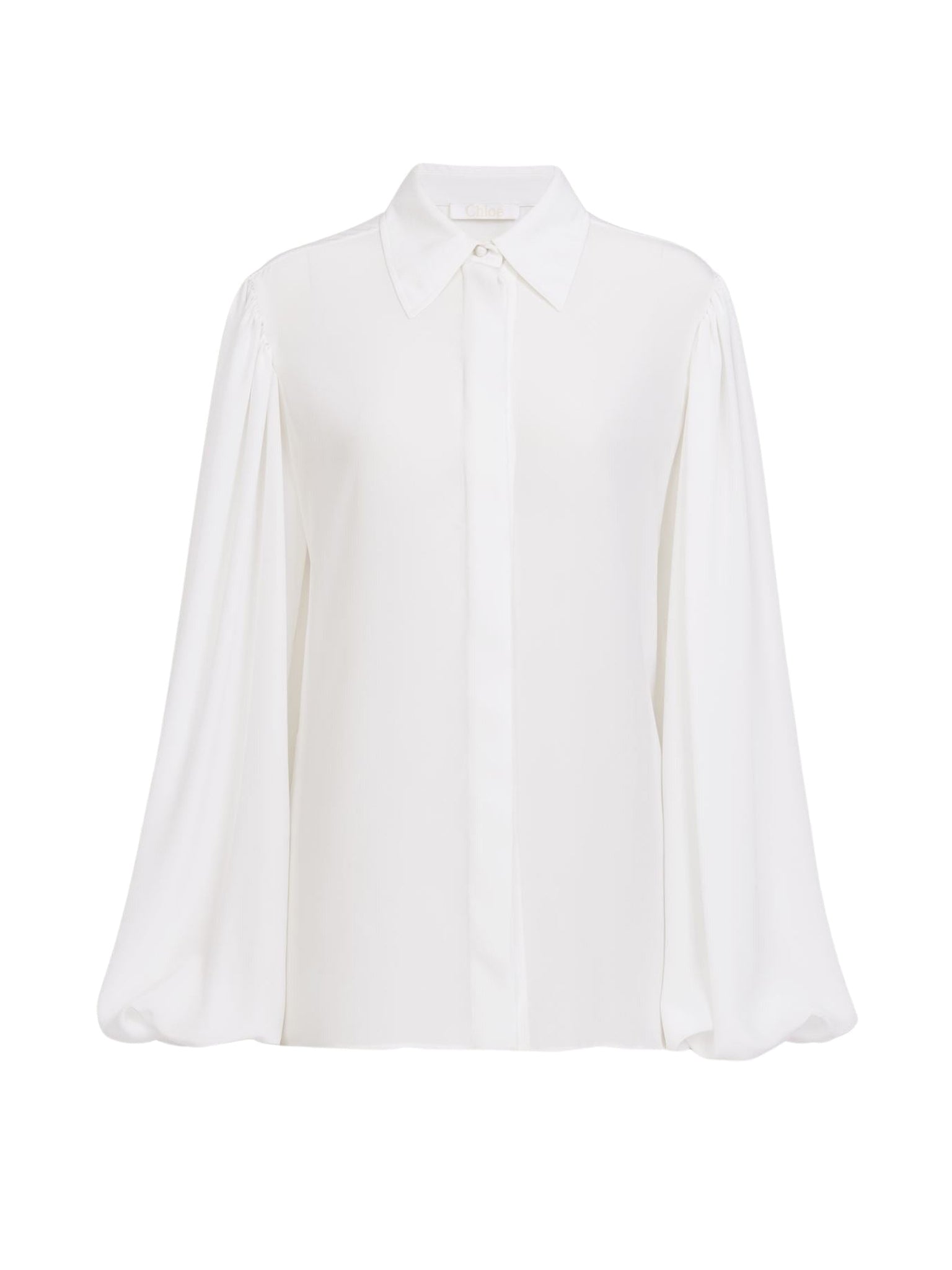 Chemise manches bouffantes en soie - White