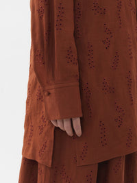 Chemise longue Patricia Chloé x Eres en lin - Red Ochre