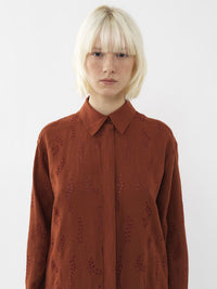 Chemise longue Patricia Chloé x Eres en lin - Red Ochre