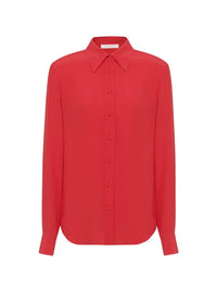 Chemise manches froncées en soie - Rose Pétillant