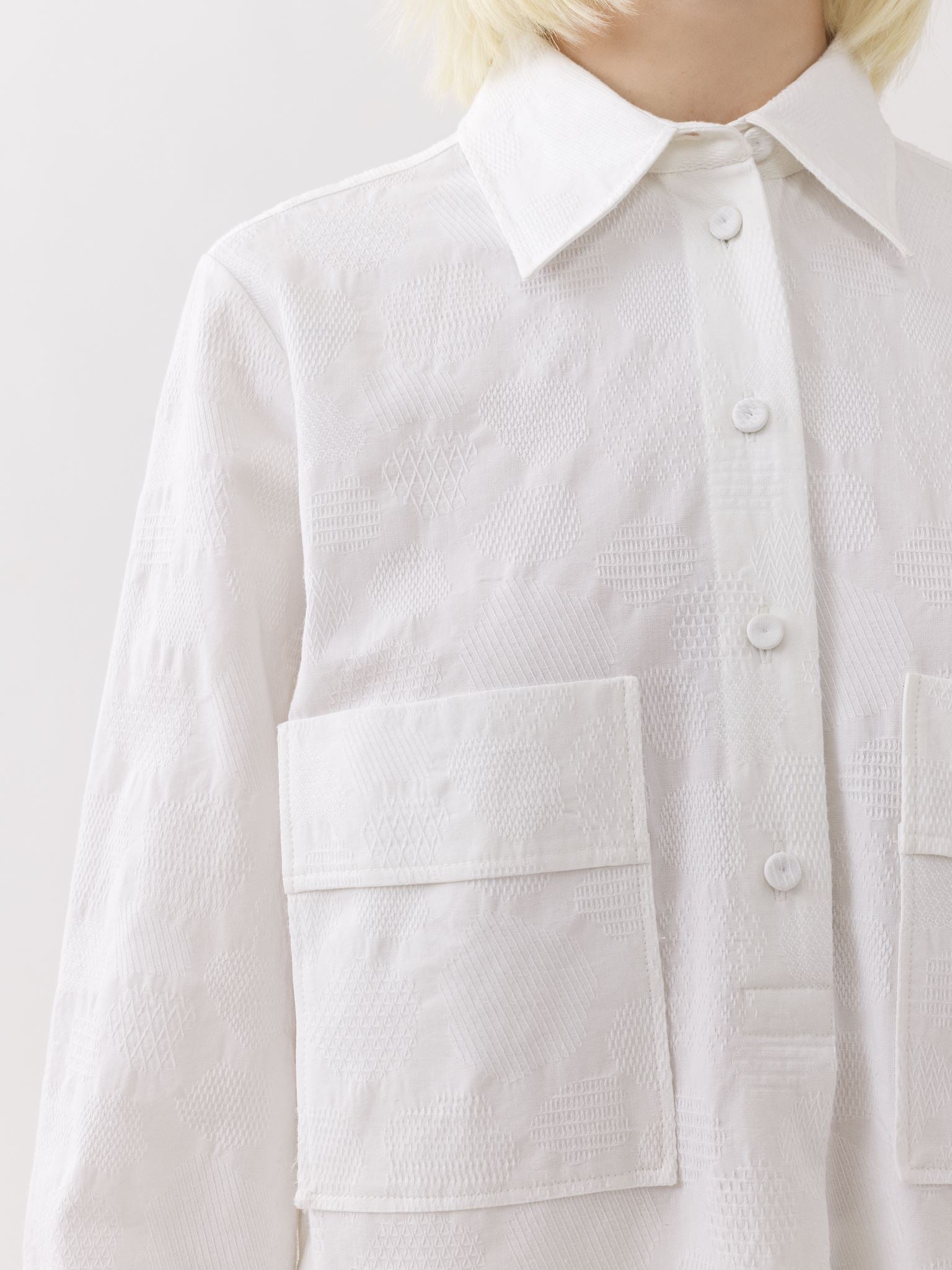 Chemise longue oversize - Blanc
