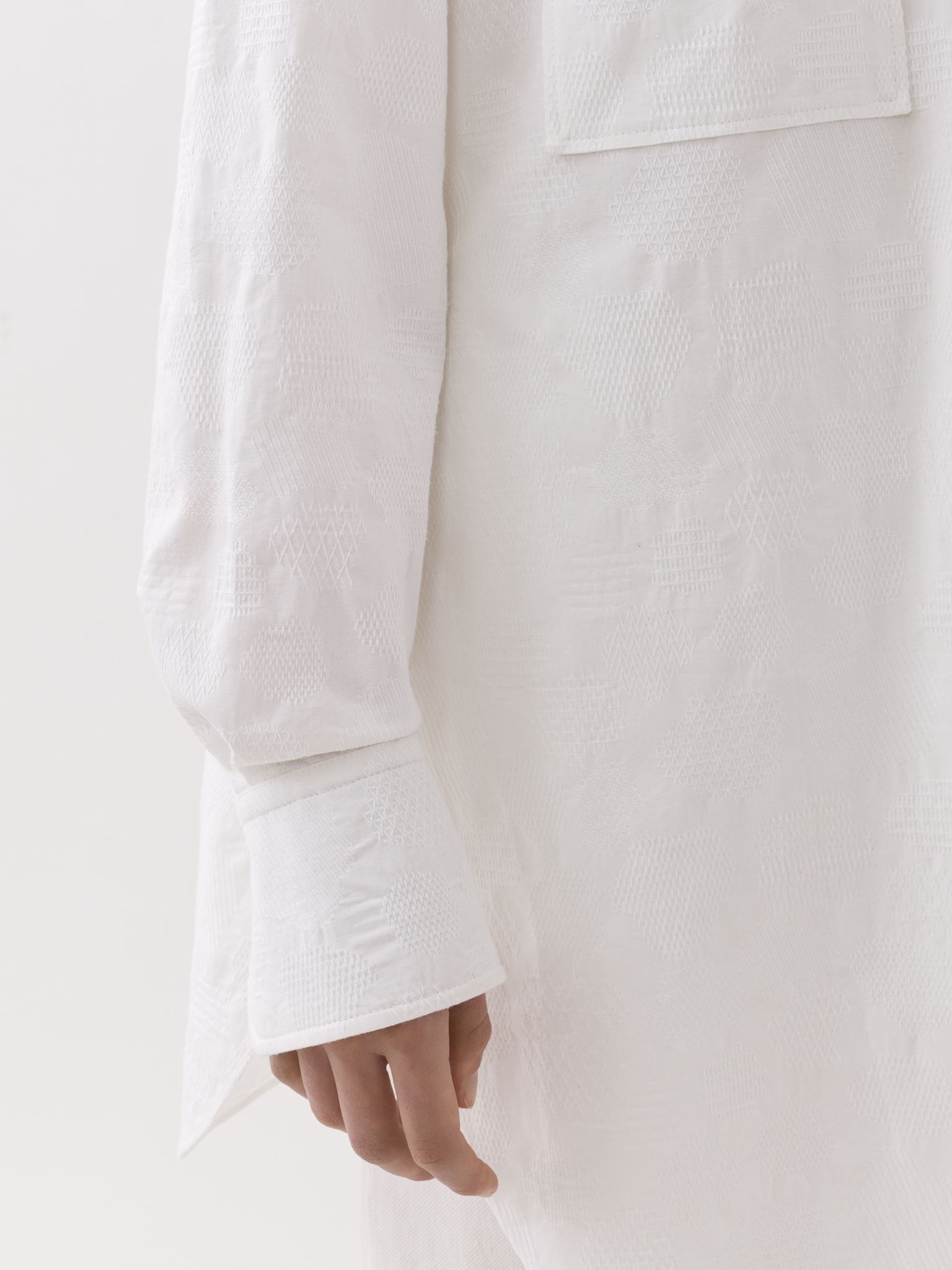 Chemise longue oversize - Blanc