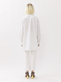 Chemise longue oversize - Blanc