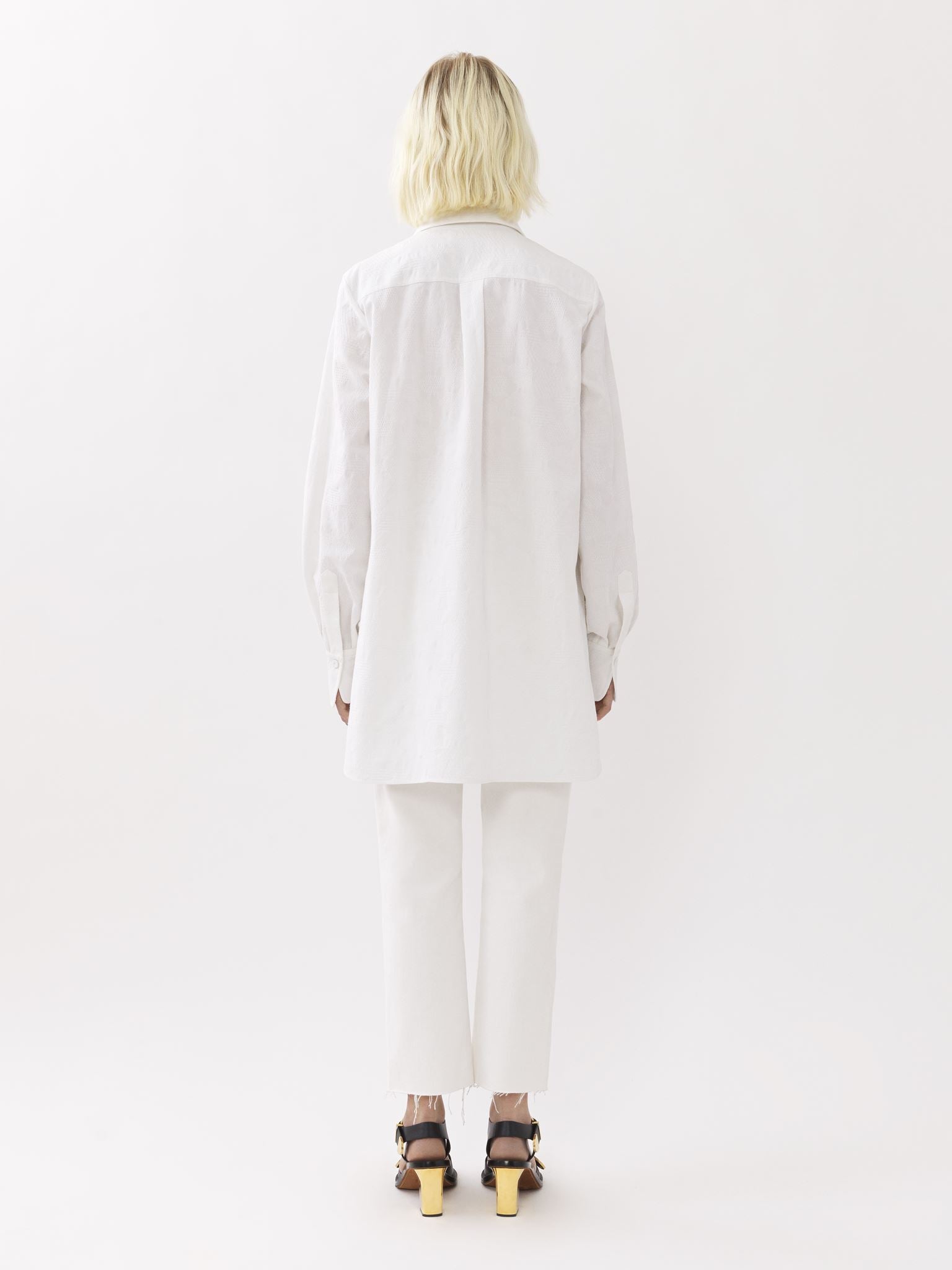 Chemise longue oversize - Blanc
