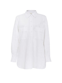 Chemise longue oversize - Blanc