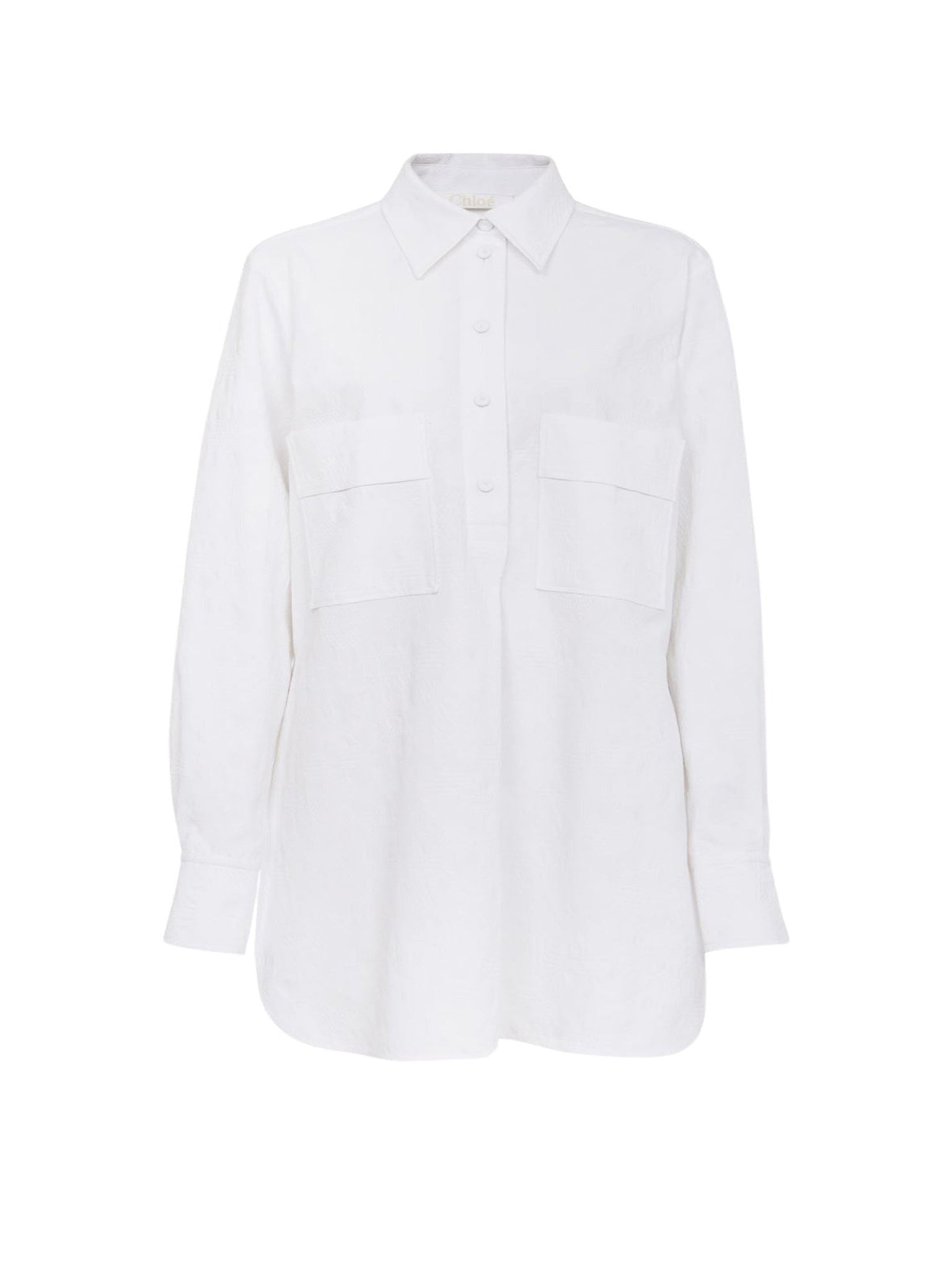 Chemise longue oversize - Blanc