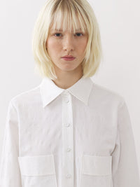 Chemise longue oversize - Blanc