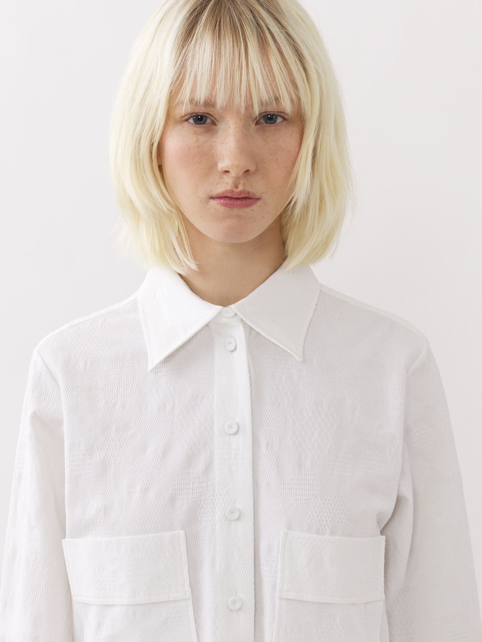 Chemise longue oversize - Blanc