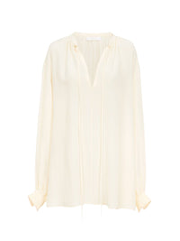 Blouse froncée en soie - Crème Au Beurre