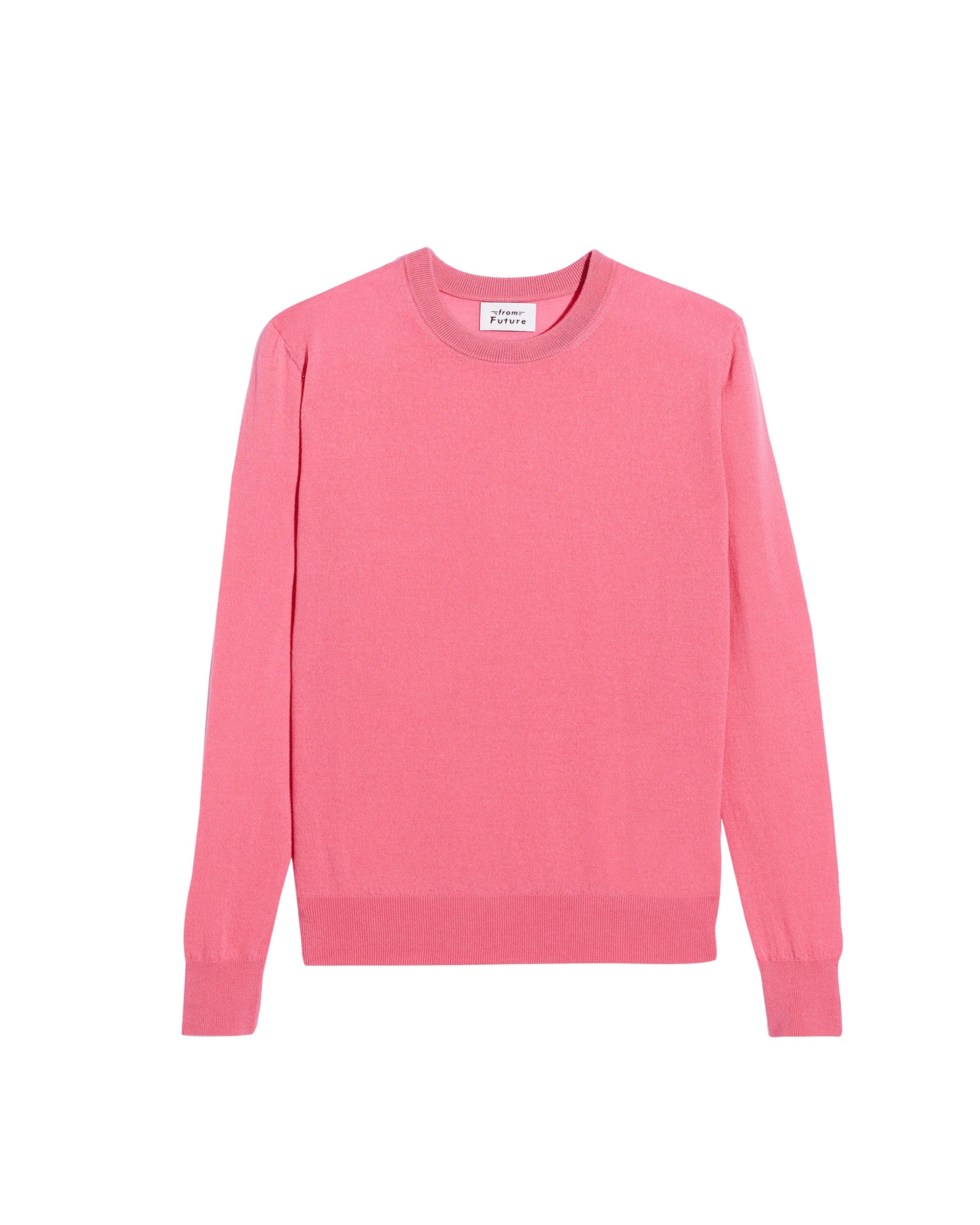 Pull à col rond droit en laine superfine - Bubble Gum