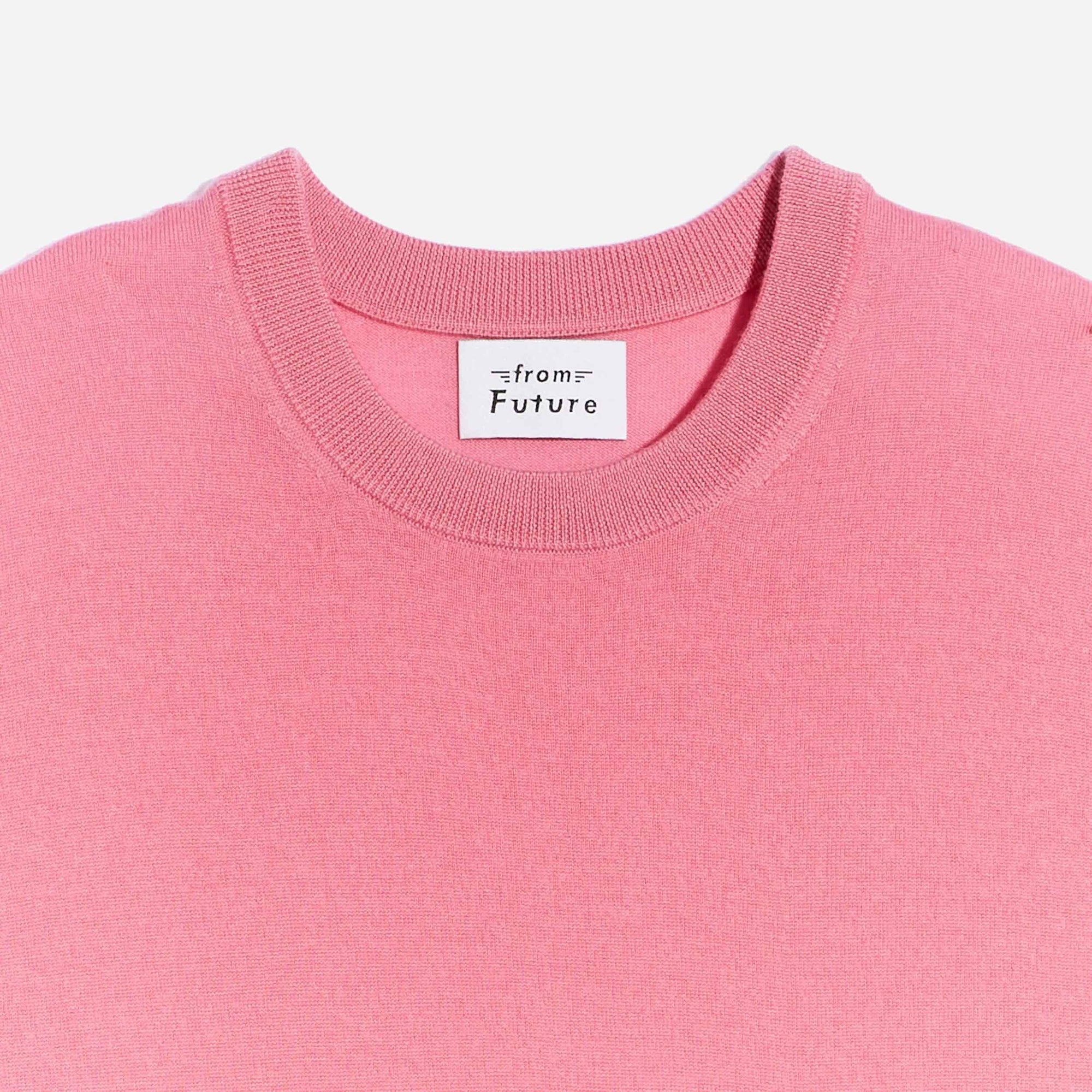 Pull à col rond droit en laine superfine - Bubble Gum