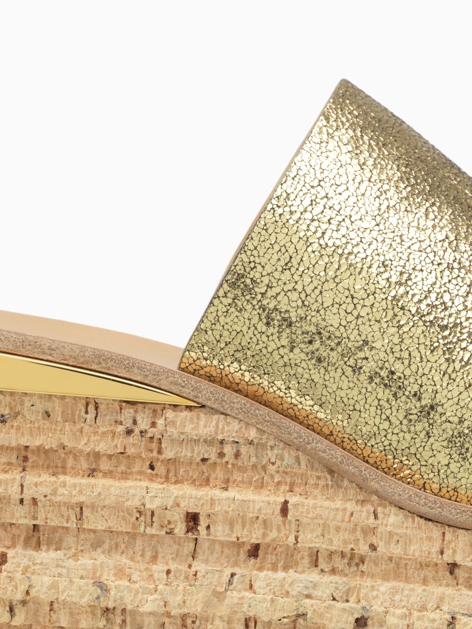 Mules compensées Camille en cuir métallisé - Deep Gold