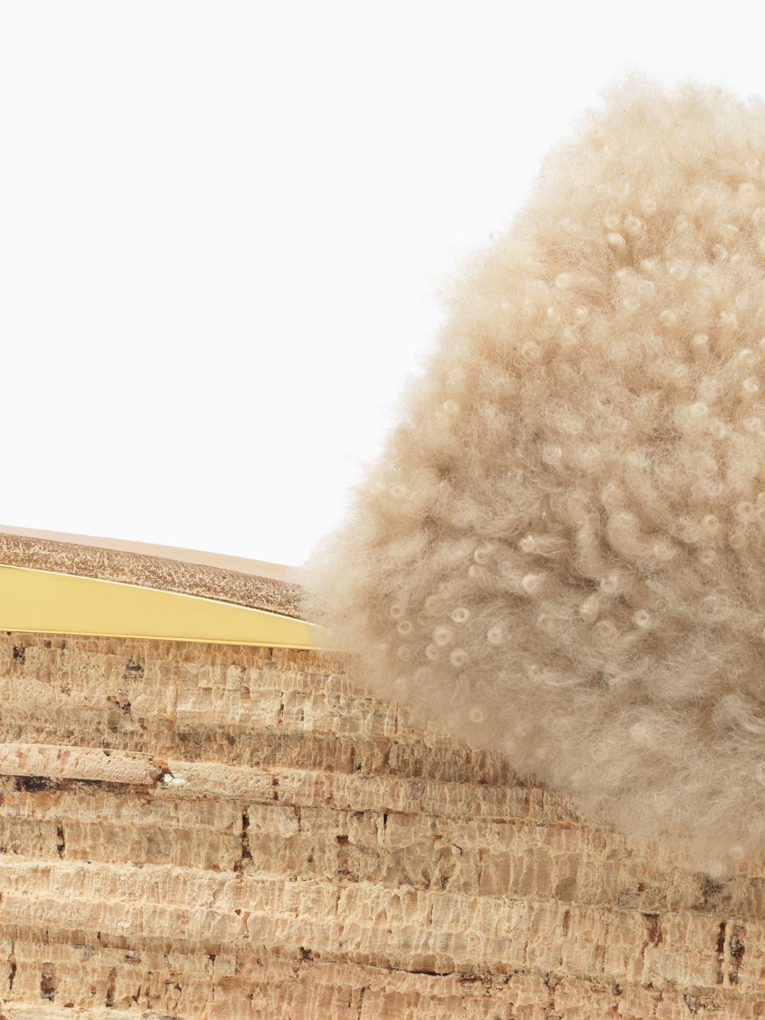 Mules compensées Camille en laine de mouton - Pink Sand