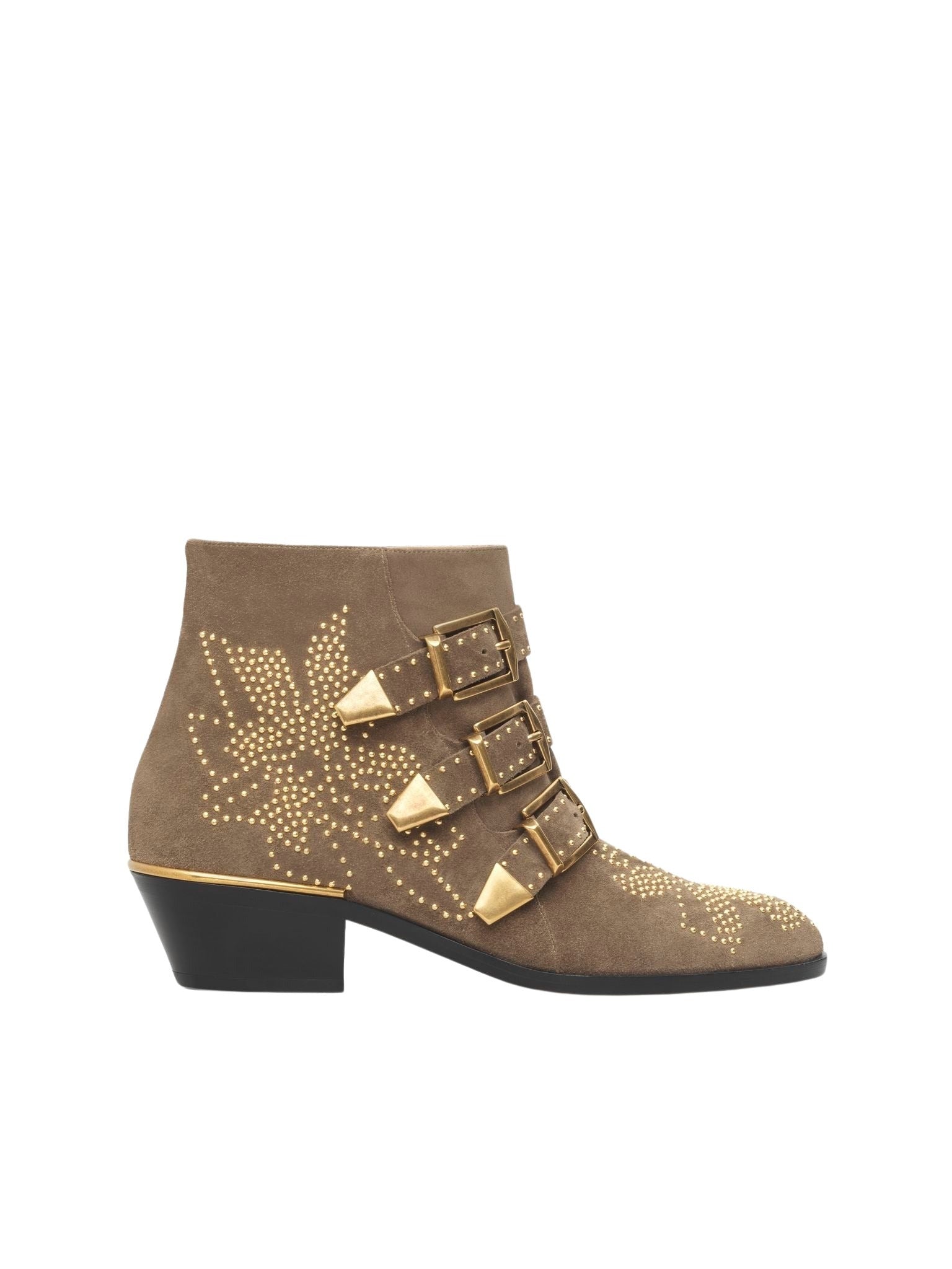 Bottines Susanna en cuir - Grège Foncé