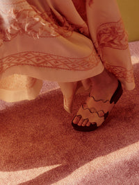 Sandales plates Lauren en cuir - Maple Pink