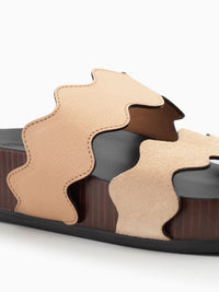 Sandales plates Lauren en cuir - Maple Pink