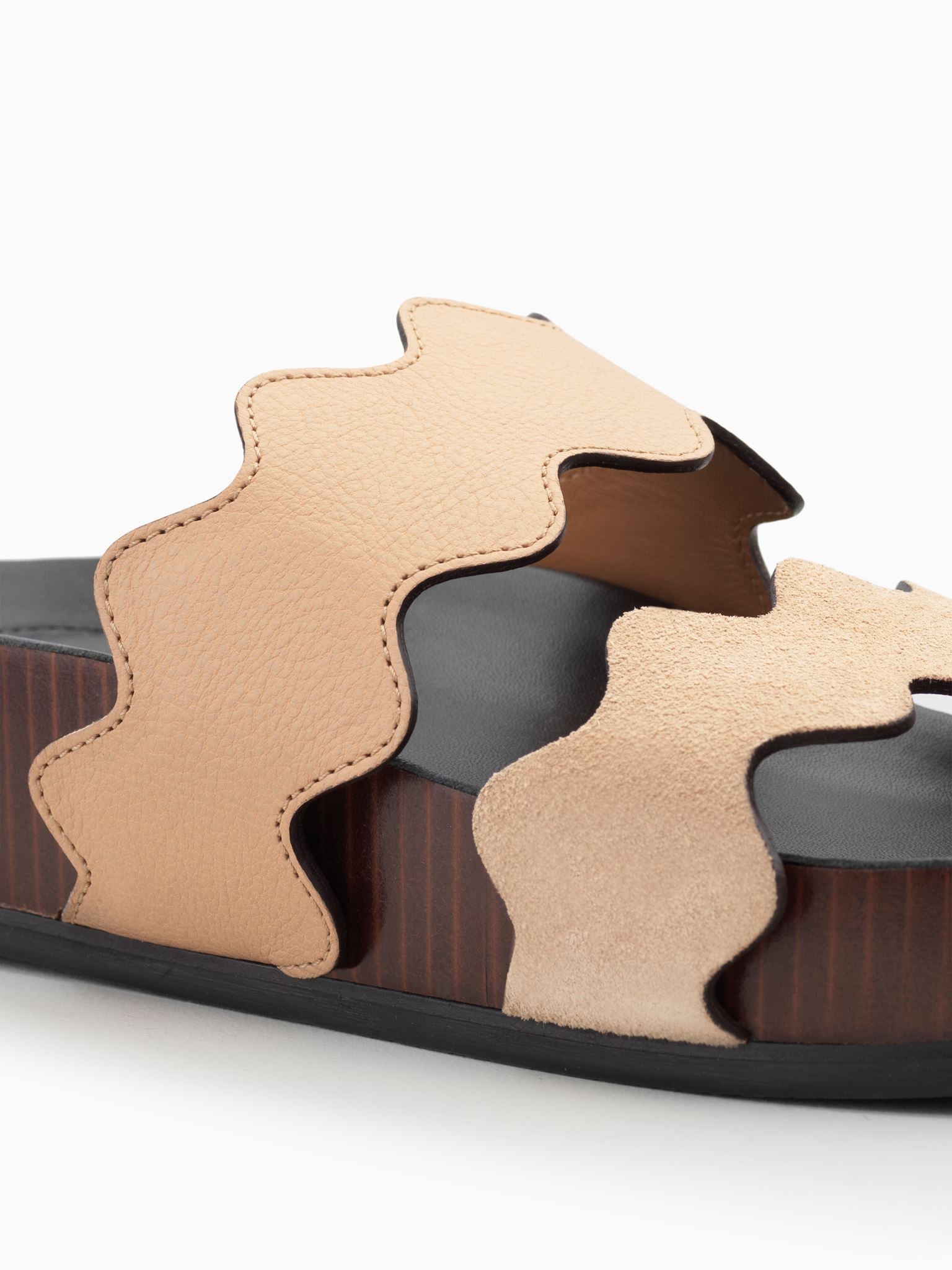 Sandales plates Lauren en cuir - Maple Pink