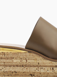 Mules Camille compensées en cuir - Maple Brown