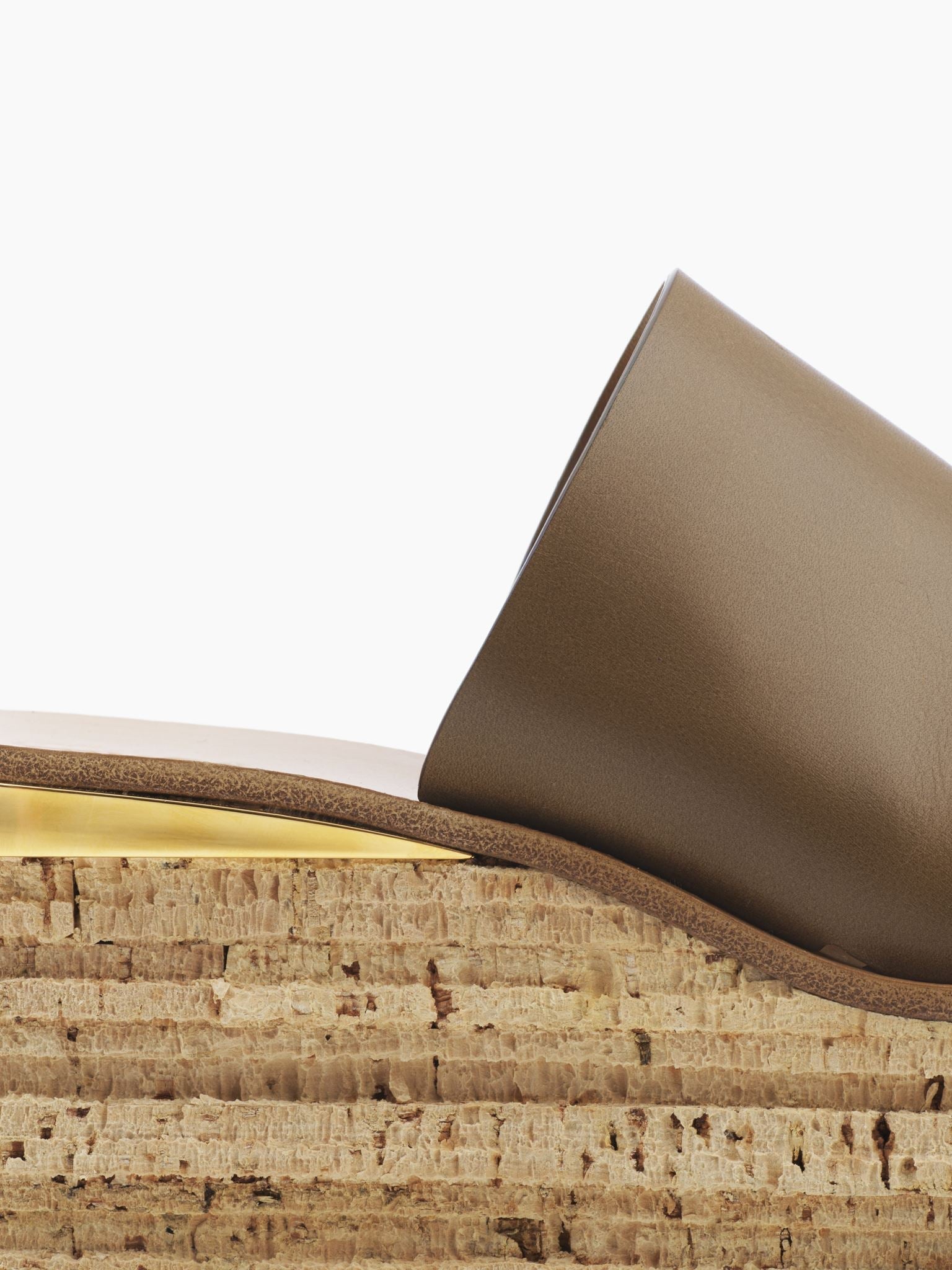 Mules Camille compensées en cuir - Maple Brown