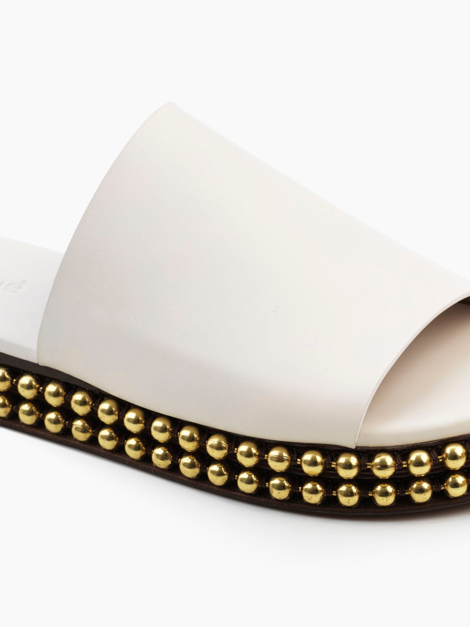 Sandales plates Sawyer en cuir - Cloudy White