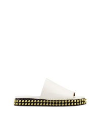 Sandales plates Sawyer en cuir - Cloudy White