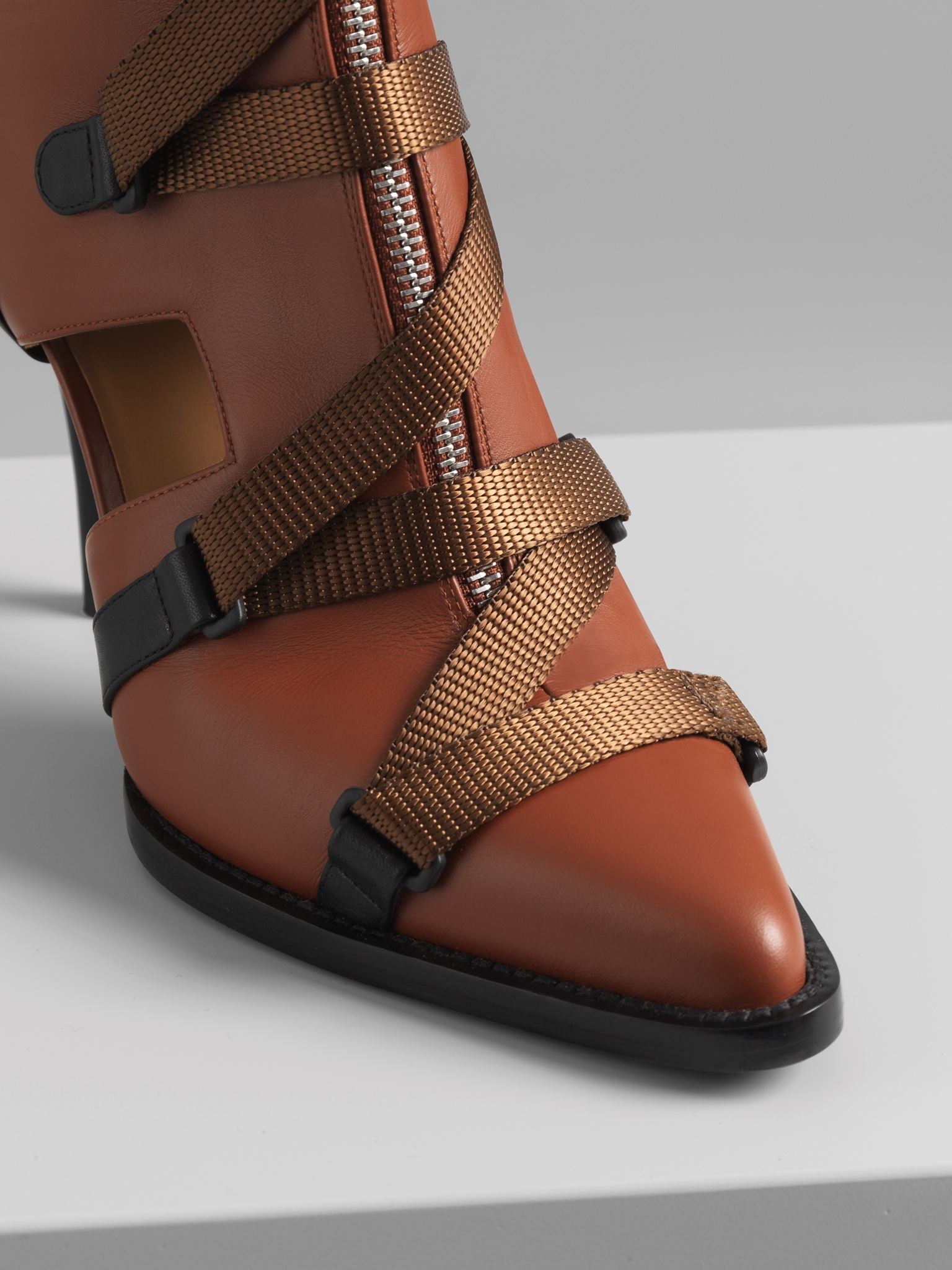 Bottines courtes Tracy en cuir - Brun Sépia