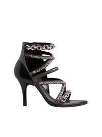 Sandales à talons Victoria en cuir - Pearly Black