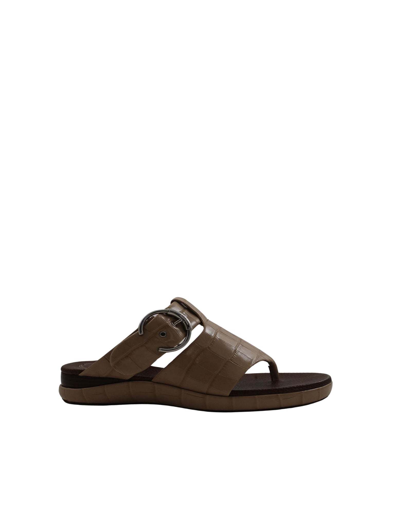 Sandales plates Wave en cuir - Nougat
