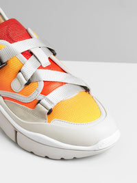 Sneakers Sonnie en cuir - Yellow & Red