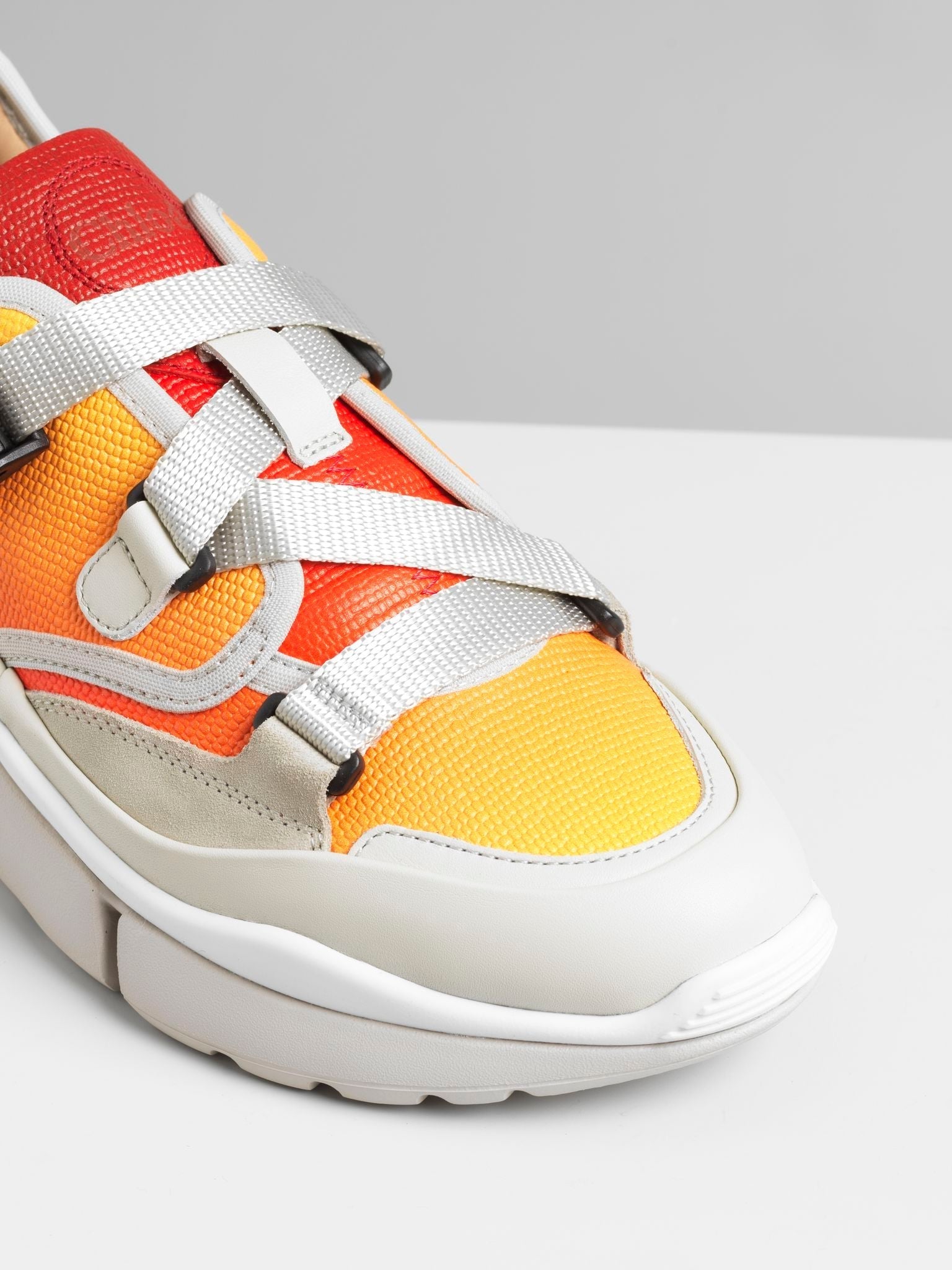 Sneakers Sonnie en cuir - Yellow & Red