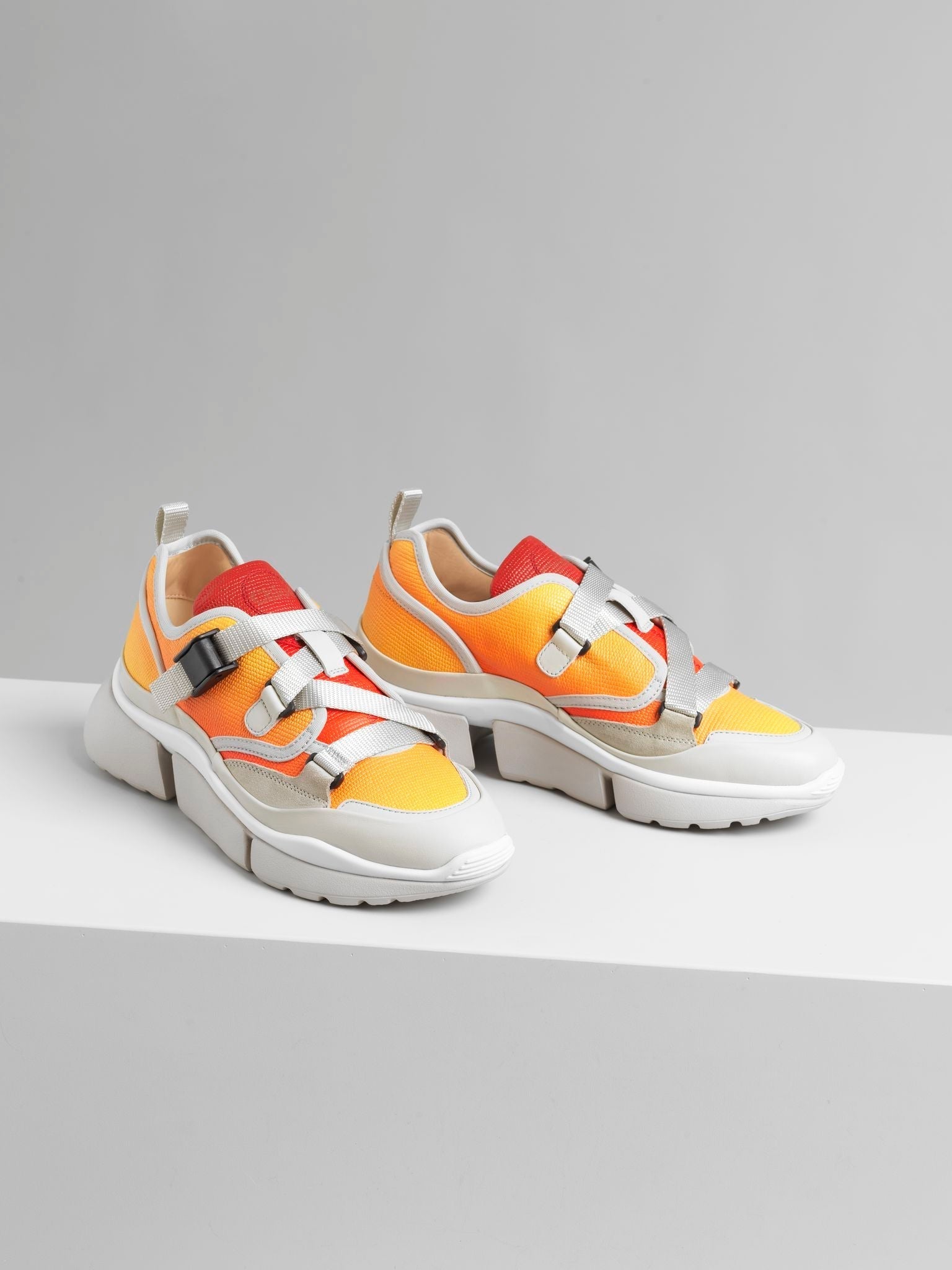 Sneakers Sonnie en cuir - Yellow & Red