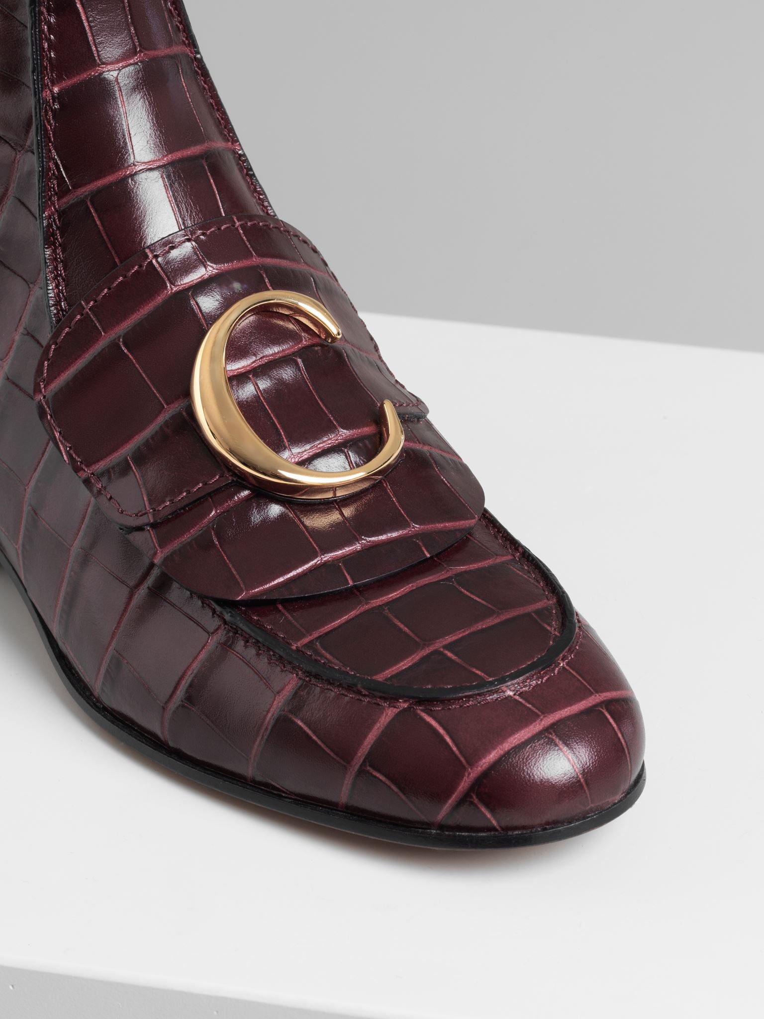 Bottines Chloé C en cuir - Deep Purple