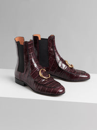 Bottines Chloé C en cuir - Deep Purple
