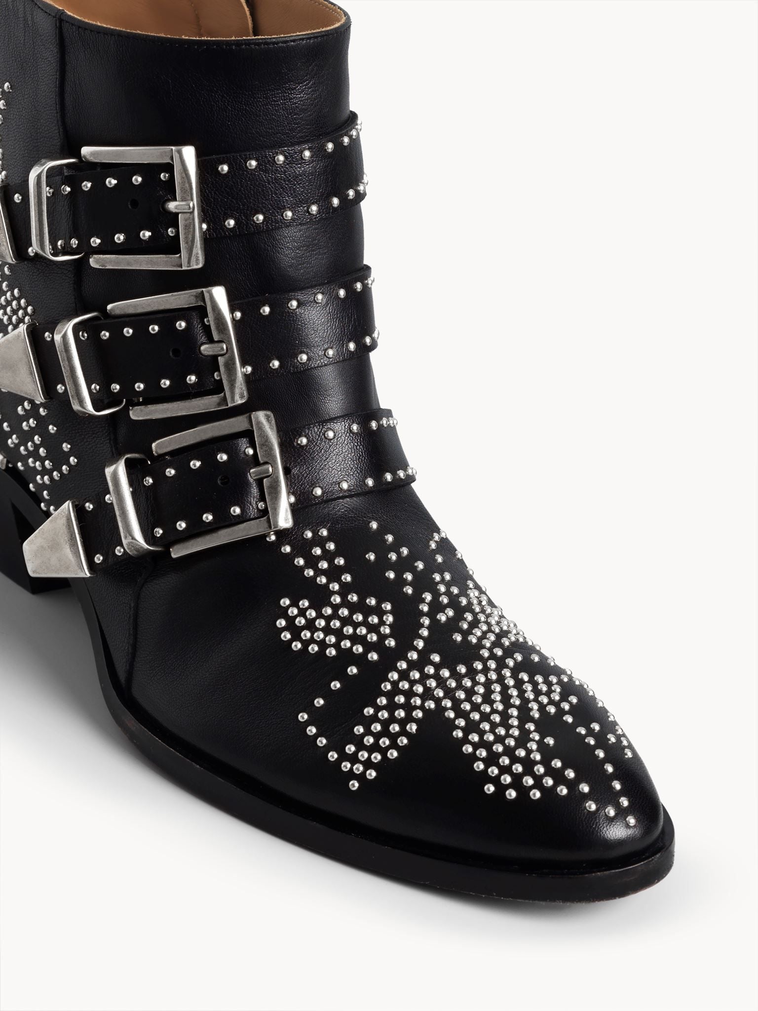 Bottines Susanna en cuir - Black Silver