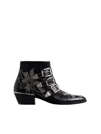 Bottines Susanna en cuir - Black Silver