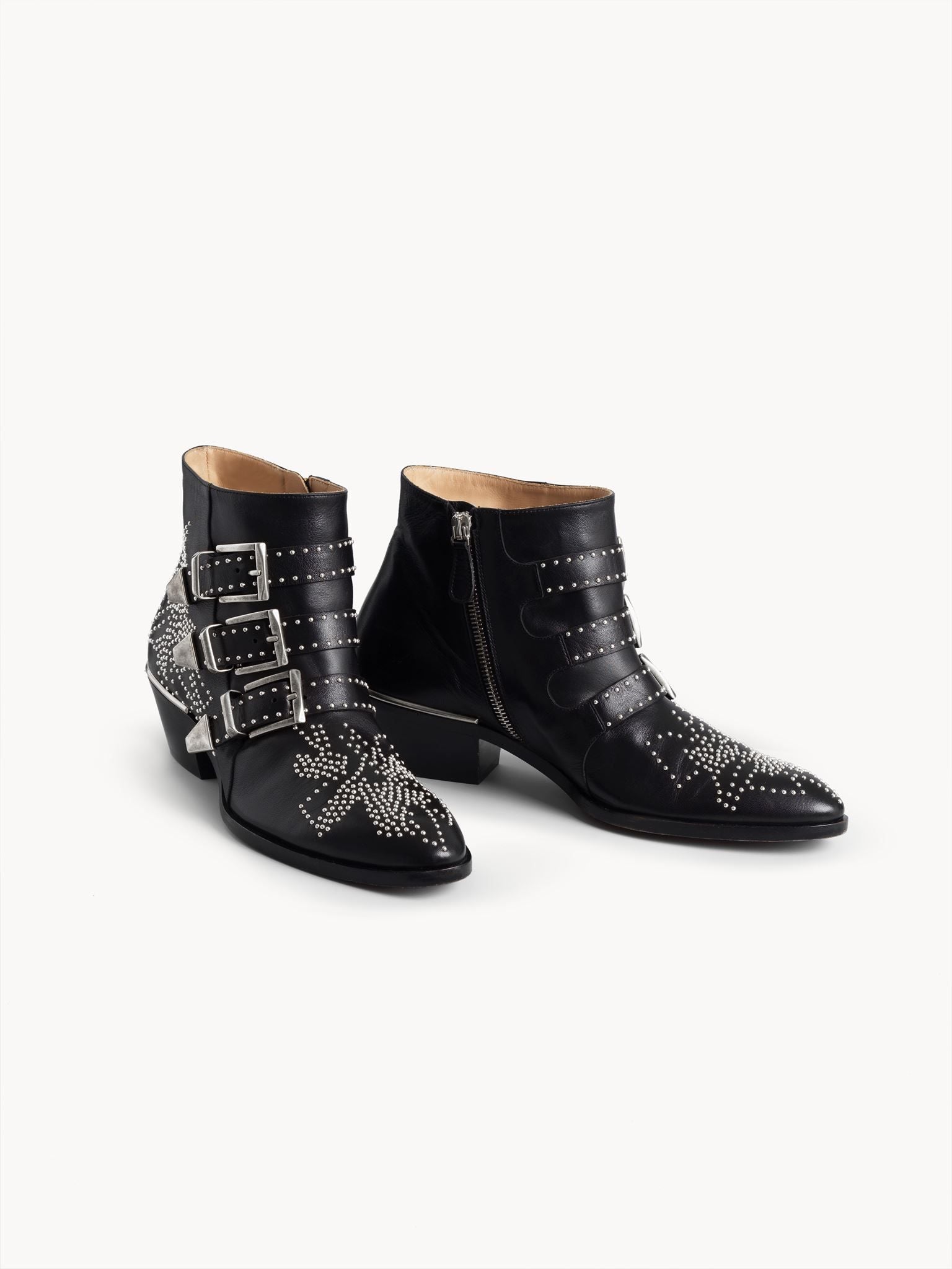 Bottines Susanna en cuir - Black Silver
