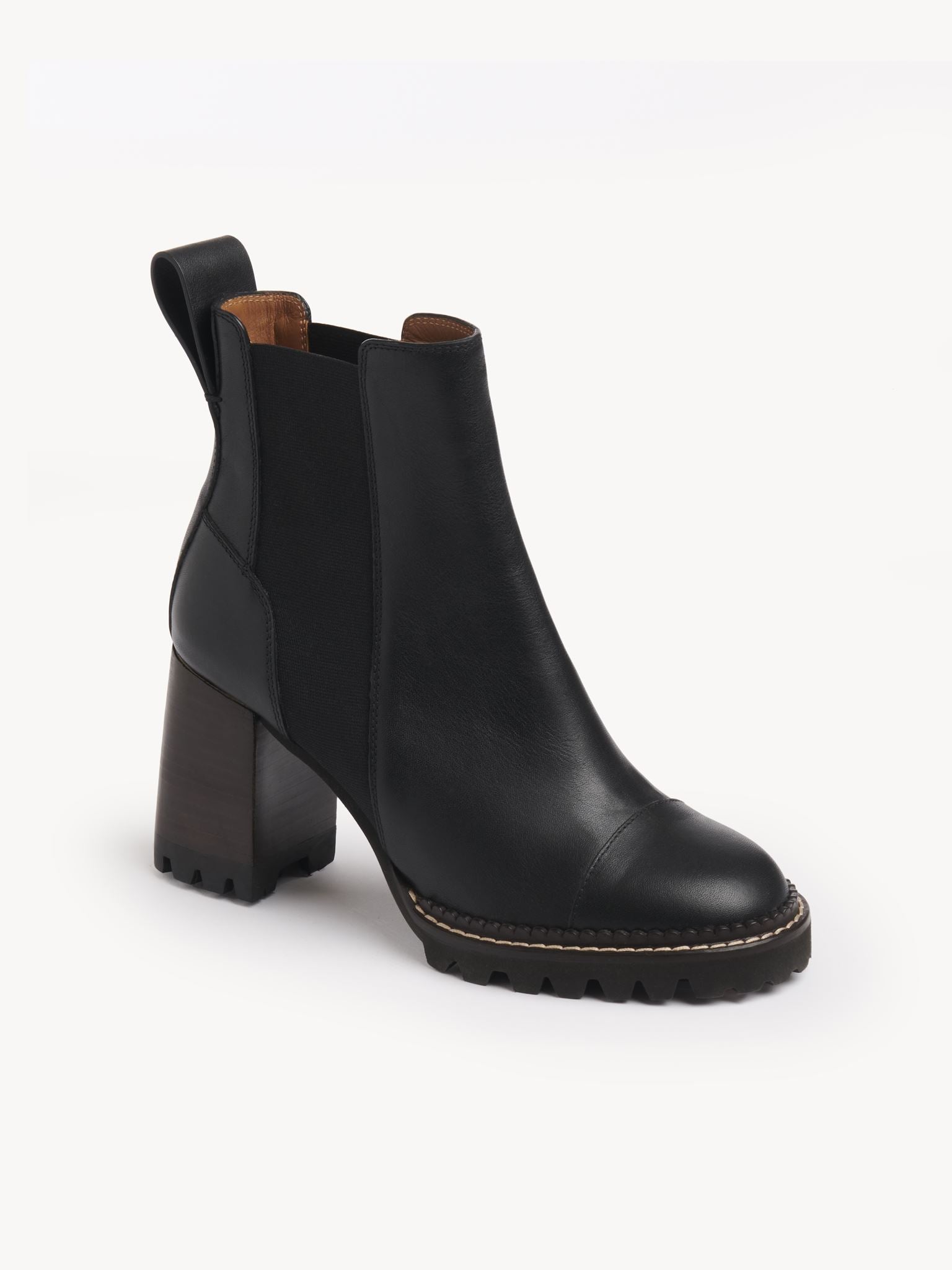 Bottines Mallory en cuir brillant - Black