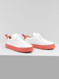Baskets Lauren en cuir - Smoked Coral