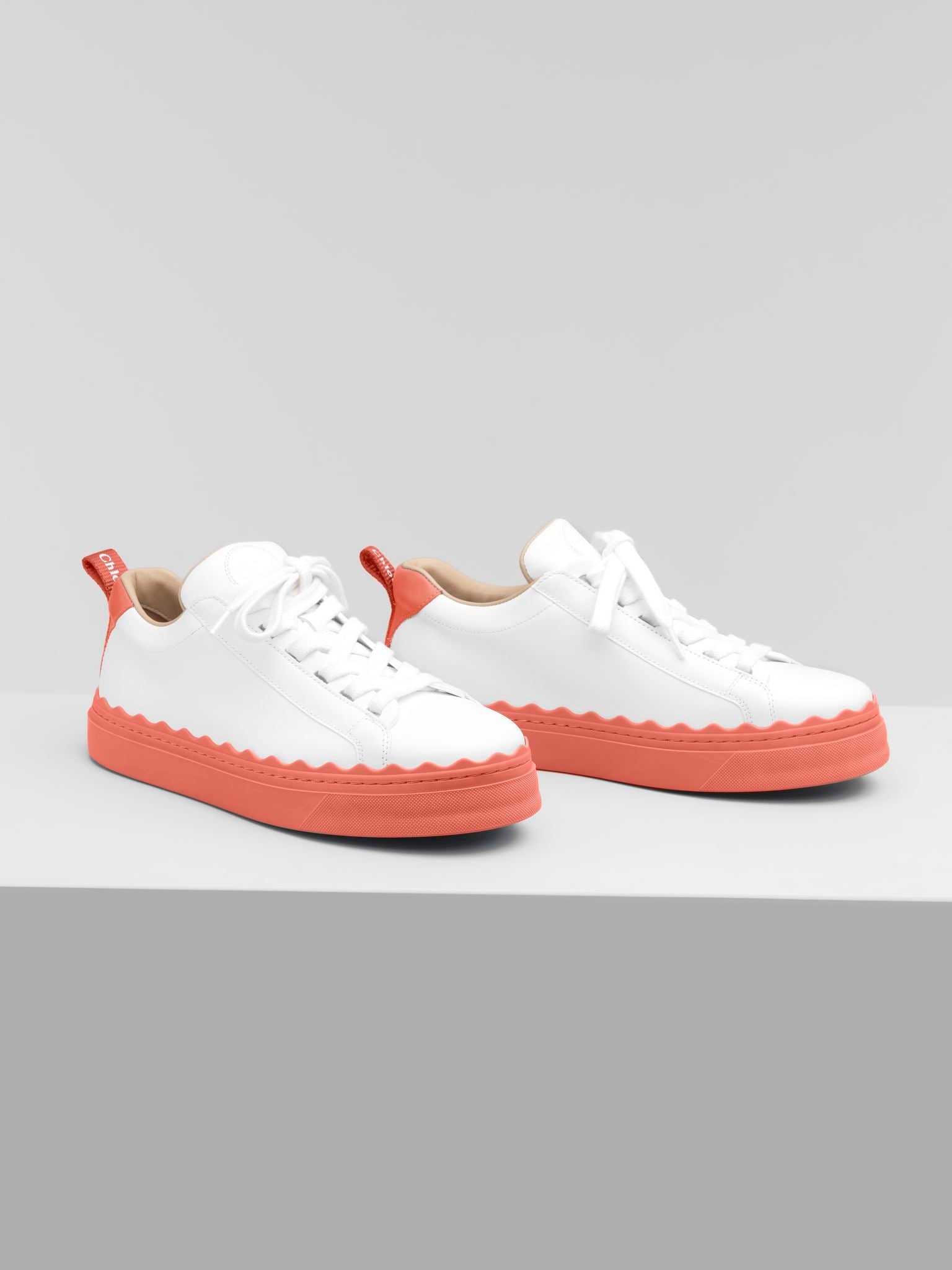 Baskets Lauren en cuir - Smoked Coral