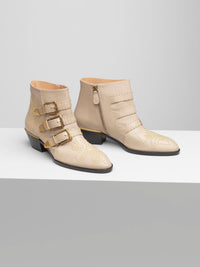 Bottines Susanna en cuir - Beige Nomade